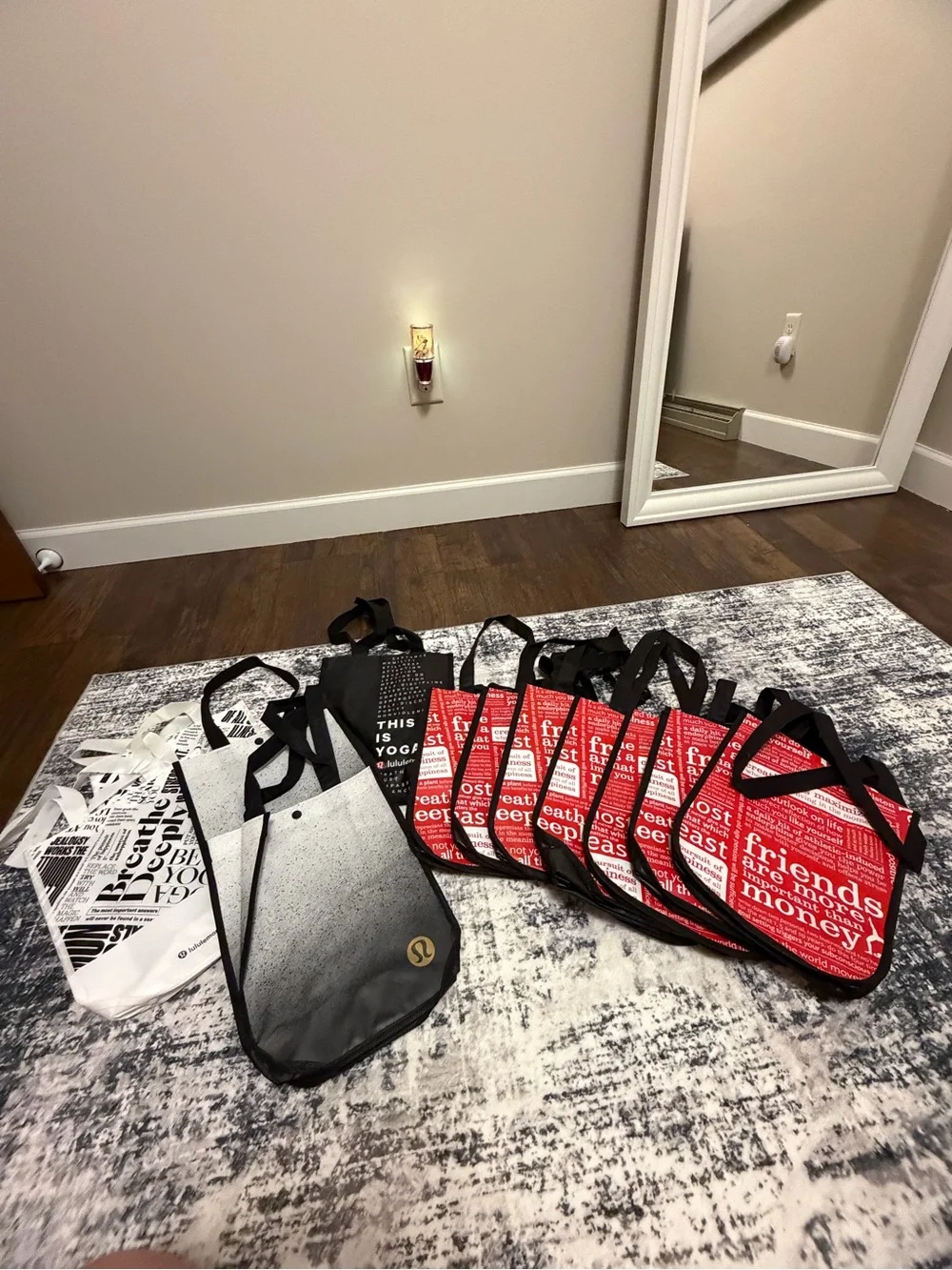 lululemon athletica Black and Gray Reusable Tote Bag Assortment